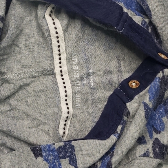 3/$30 𝅺BURTS BEES BABY Hooded Printed Camo Footless Onesie Organic Cotton - Picture 3 of 5